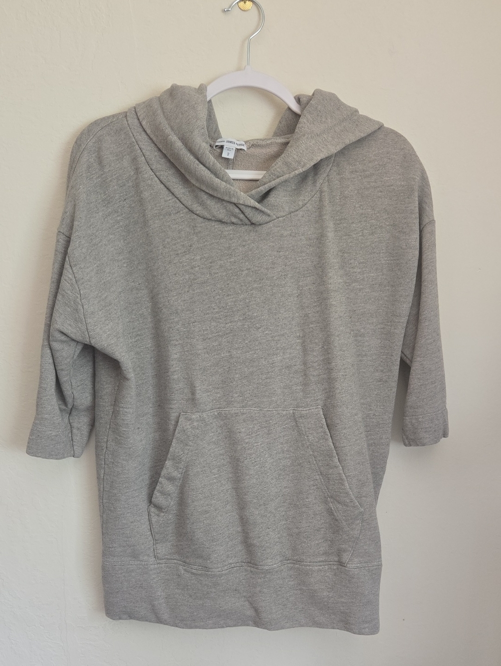 James Perse 3/4 Dolman Sleeve Hooded Sweatshirt